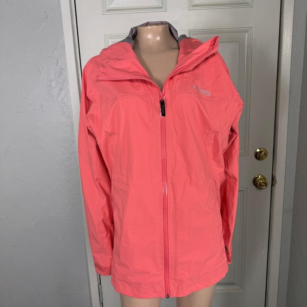 Columbia Northwest explorer Jacket Women's Large Coral Waterproof Hiking I4-29